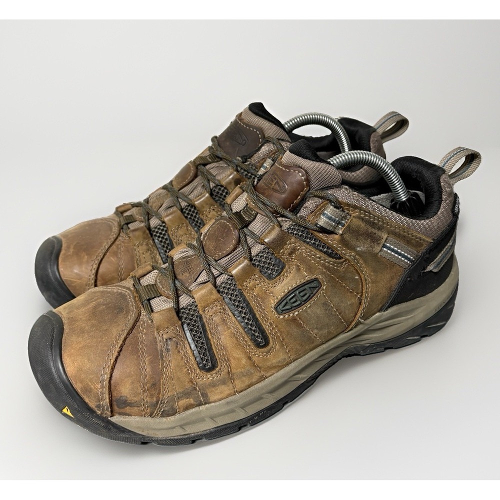 KEEN Flint II Work Shoes Steel Toe Waterproof Slip Resistant Brown Mens 9.5D